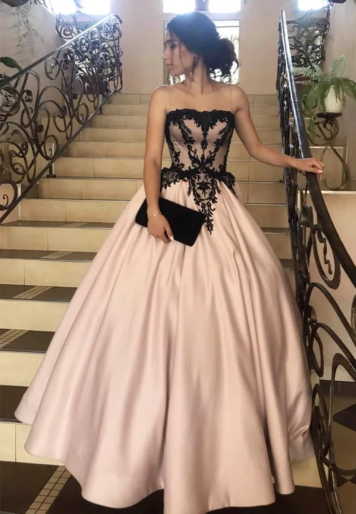 A-Line Satin Long Prom Dresses Lace Formal Evening Dresses Off Shoulder
