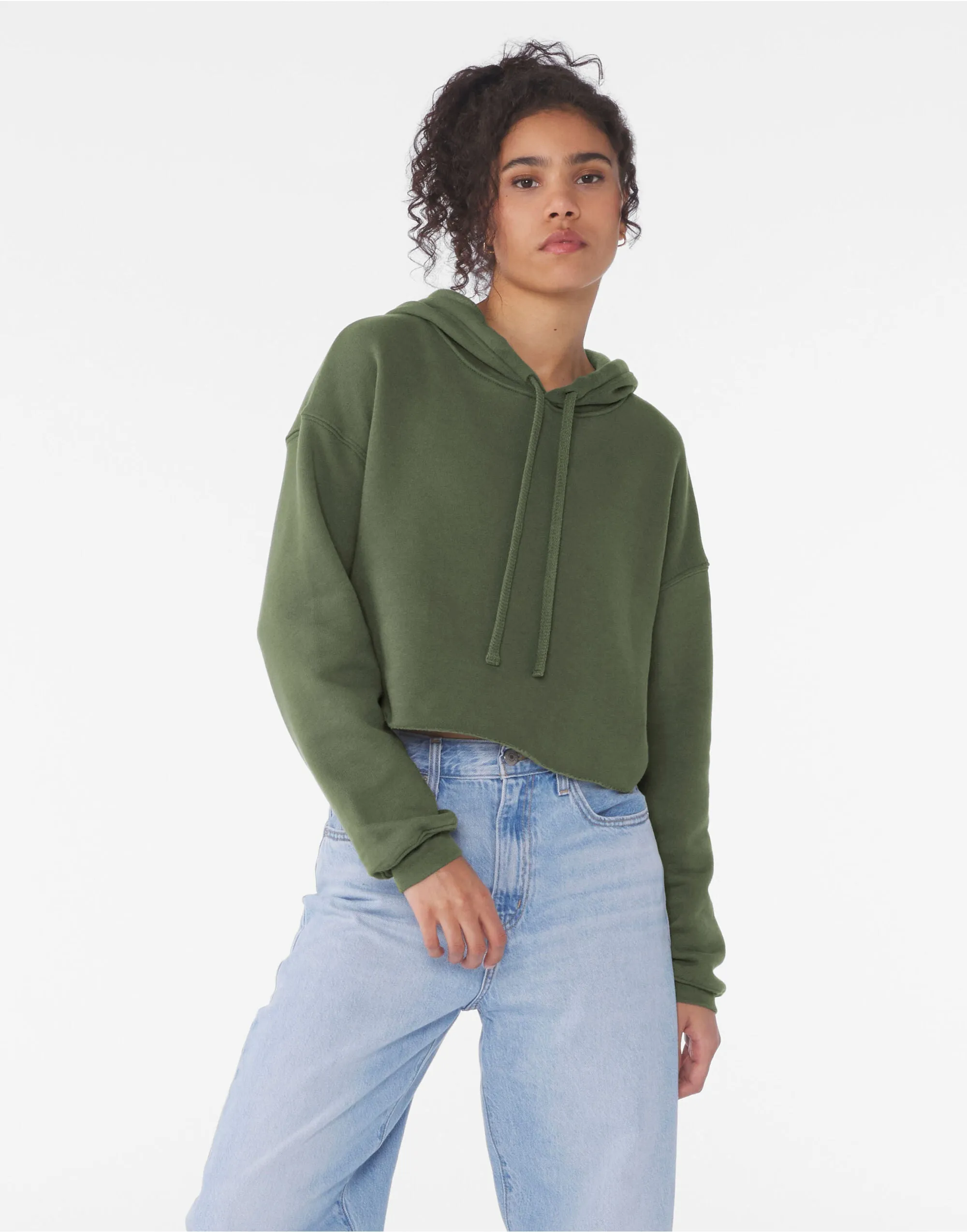 BE7502 Bella Womens Cropped Fleece Hoody