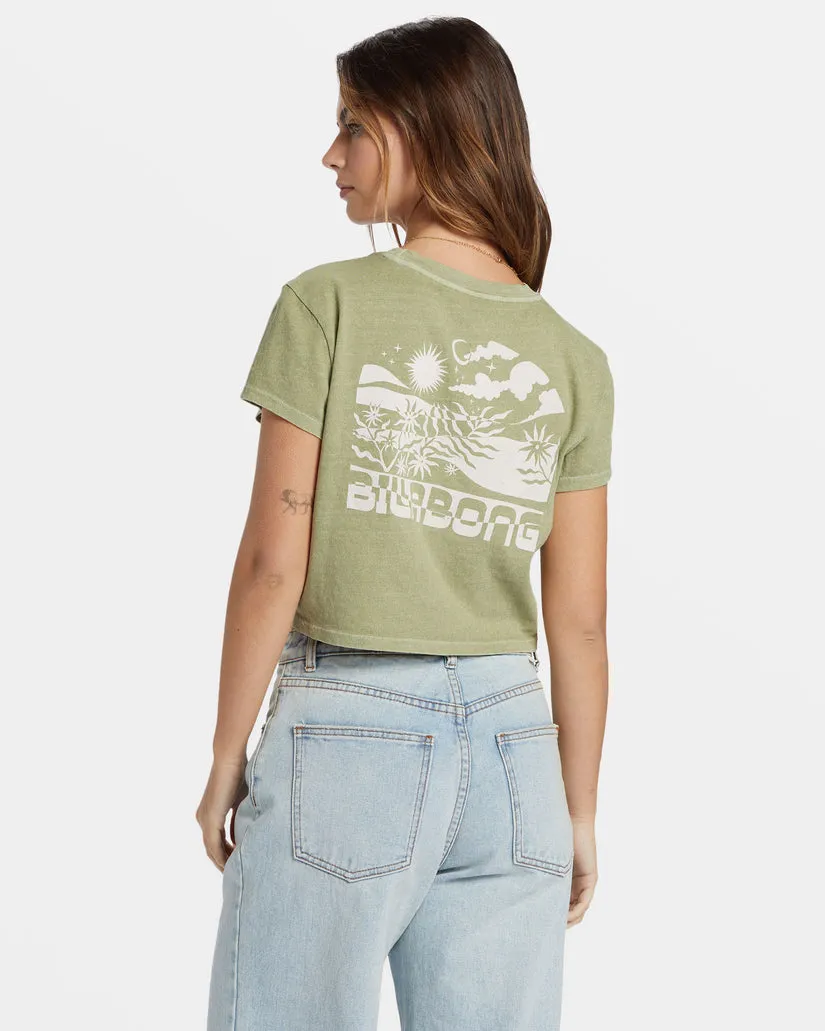 BILLABONG White Noise Crop Tee