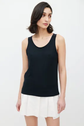 Black Sheer Ruffled Tank