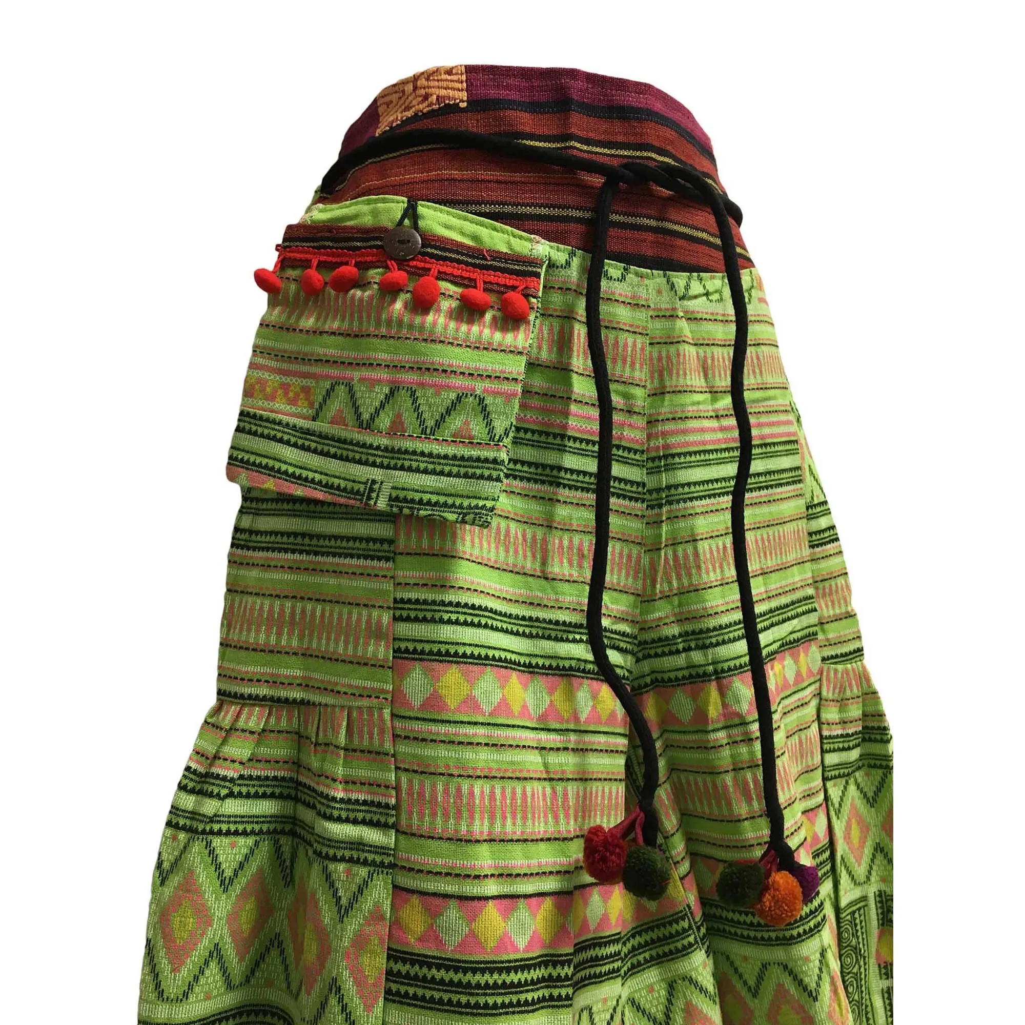 Bohemian Ethnic Samurai Gaucho Wide-Leg Harem Pants