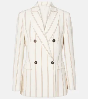 Brunello Cucinelli Striped linen and cotton blazer
