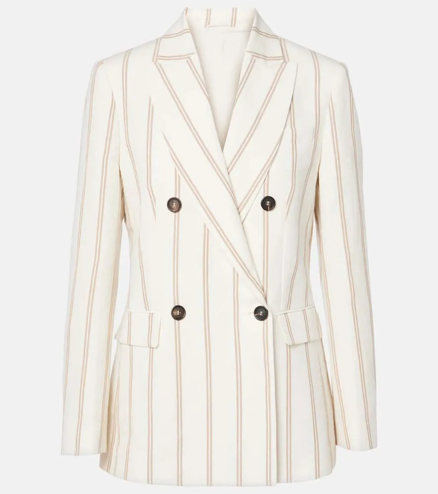 Brunello Cucinelli Striped linen and cotton blazer