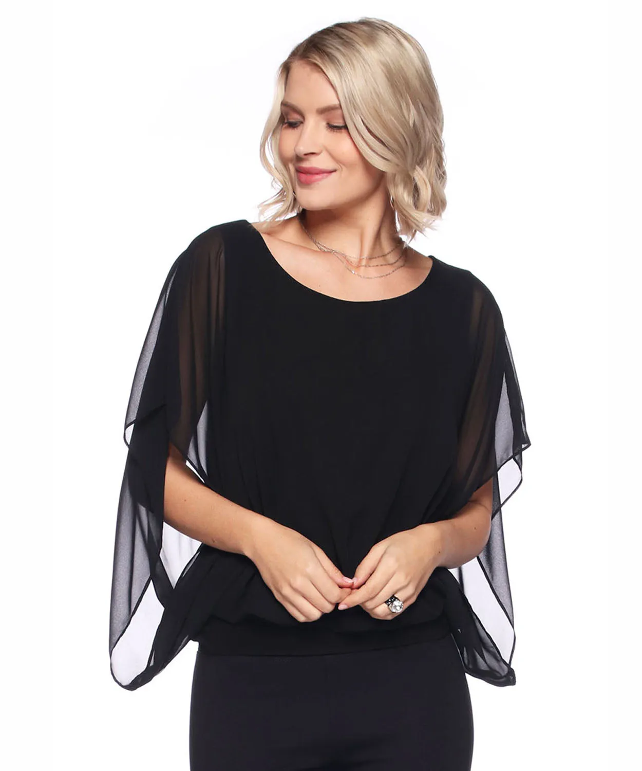 Chiffon Batwing Top