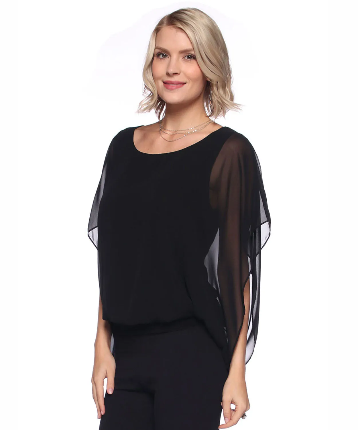 Chiffon Batwing Top