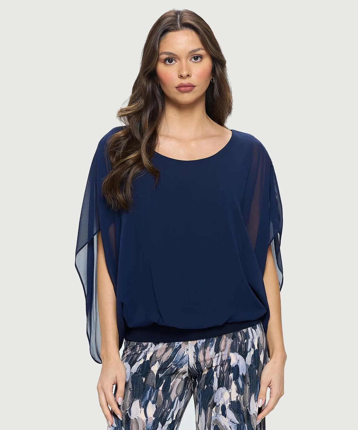 Chiffon Batwing Top