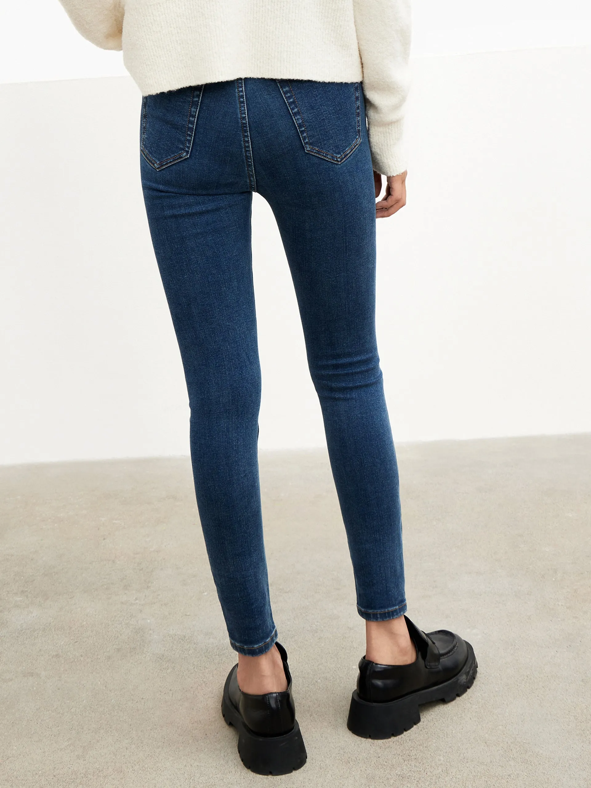 High Waisted Double Buttons Skinny jeans