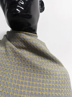 Italian Soft Diamond Dot Weave Woolen in Citron/Dusty Blue
