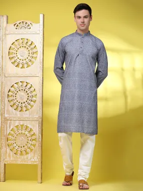 Men’s Embroidered Sequined Kurta with Pajama 2-Piece Set