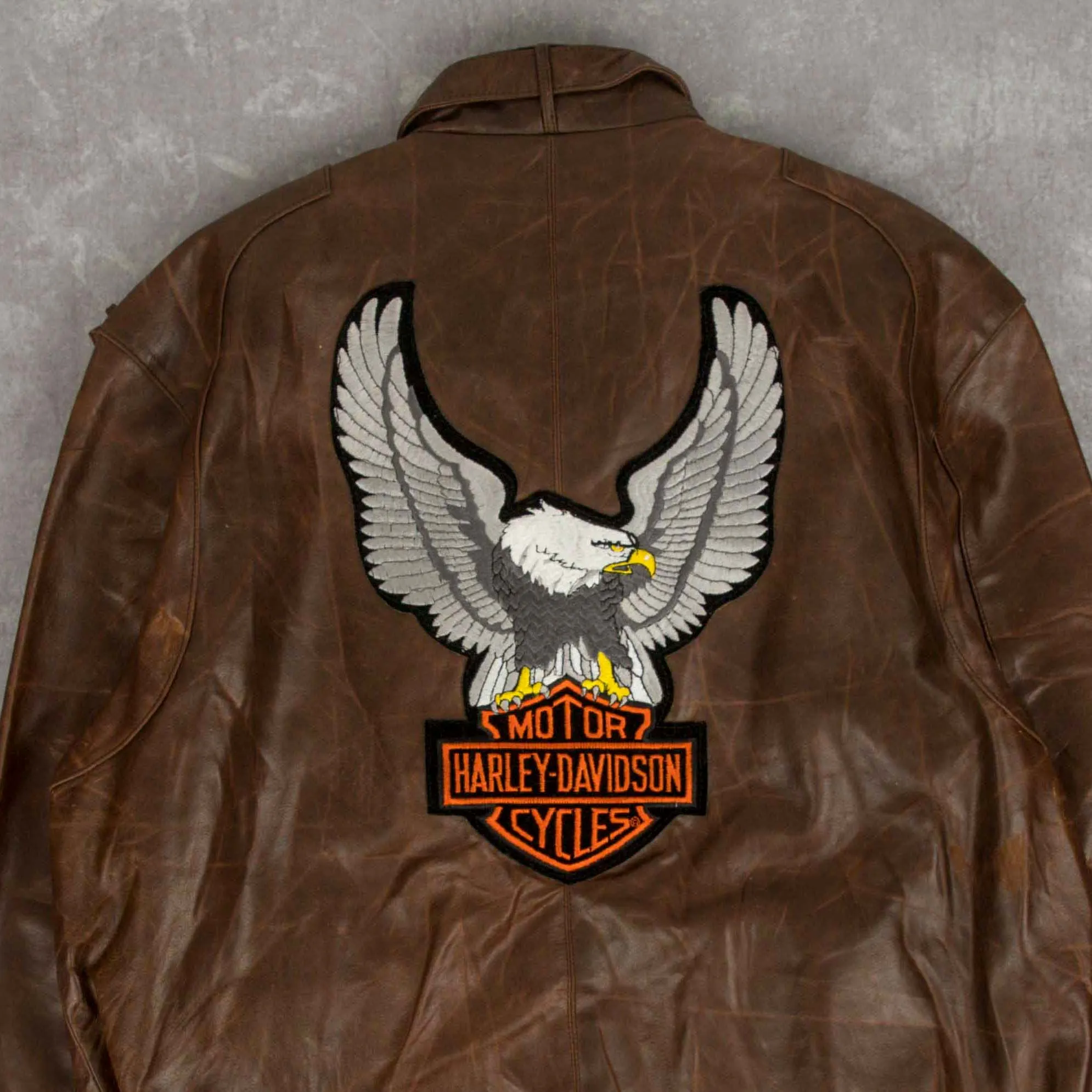 MEN'S VINTAGE 1990S LEATHER BOMBER JACKET - LARGE