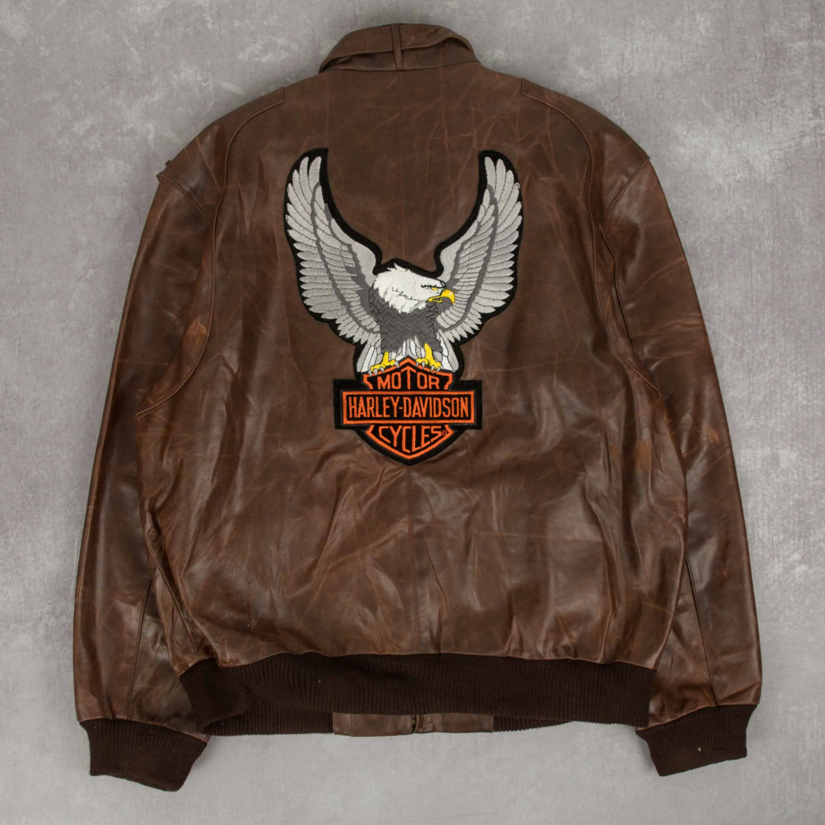 MEN'S VINTAGE 1990S LEATHER BOMBER JACKET - LARGE