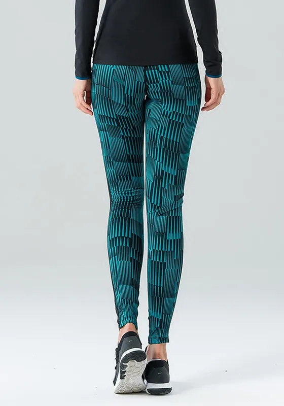 Print Mesh Panel Yoga Pants