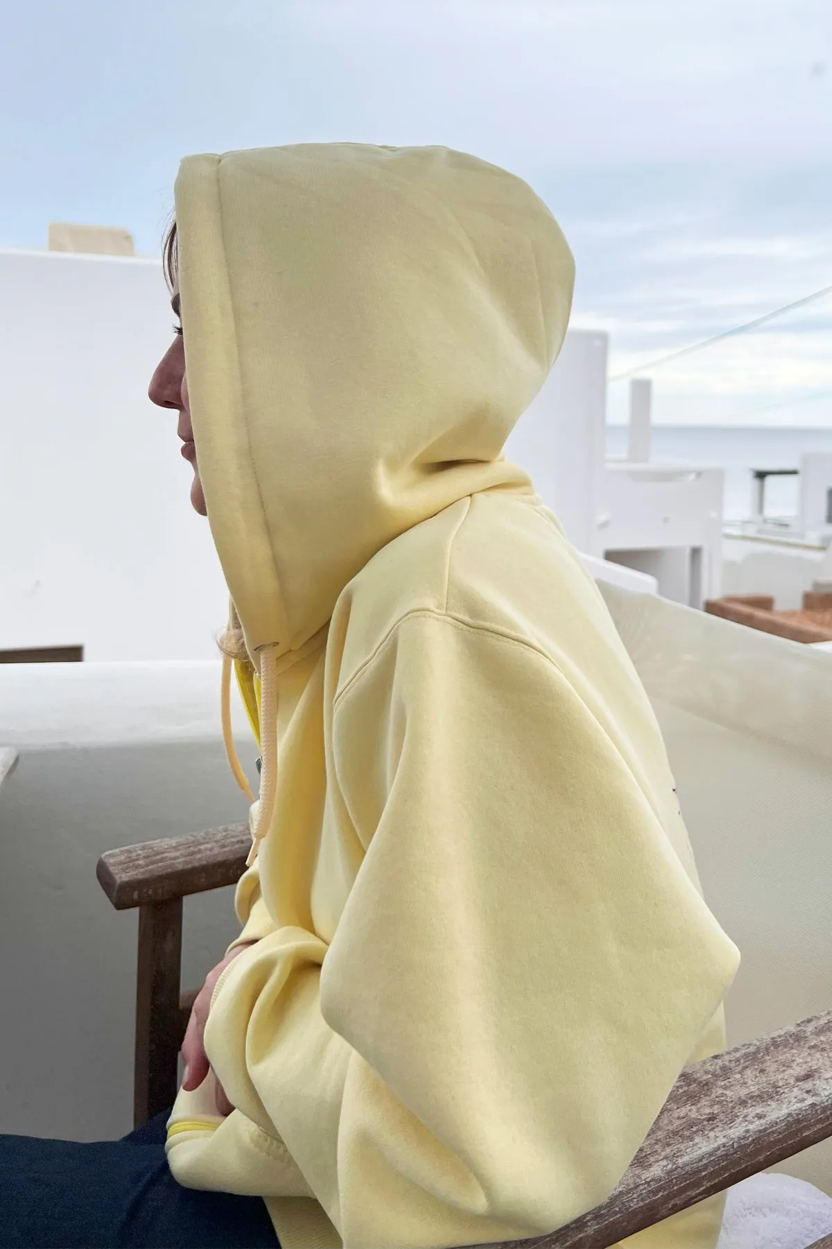 "Anatoli mou" Zaketa Hoodie in Lemon Yellow 𝗢𝗻𝗲 𝗦𝗶𝘇𝗲