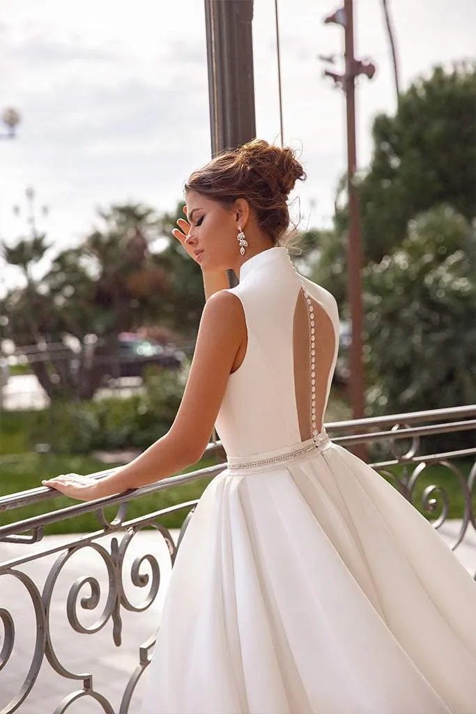 Satin Ball Gown With Pearls