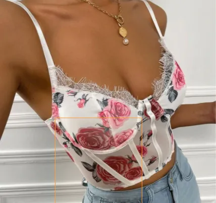 See-Through Floral Print Camisole Top