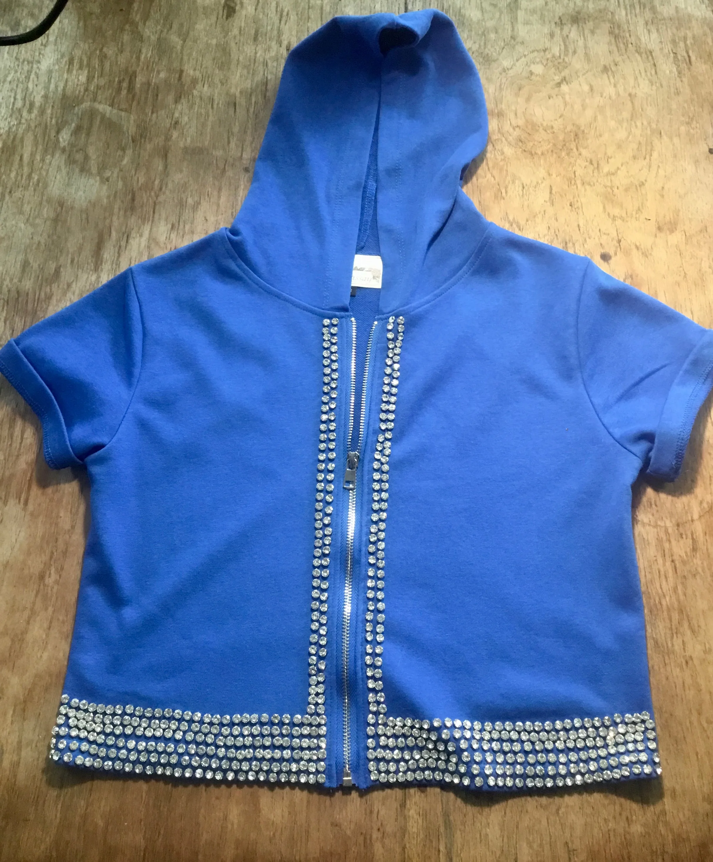 Sparkle Royal Blue Rhinestone Hoodie - Lexy