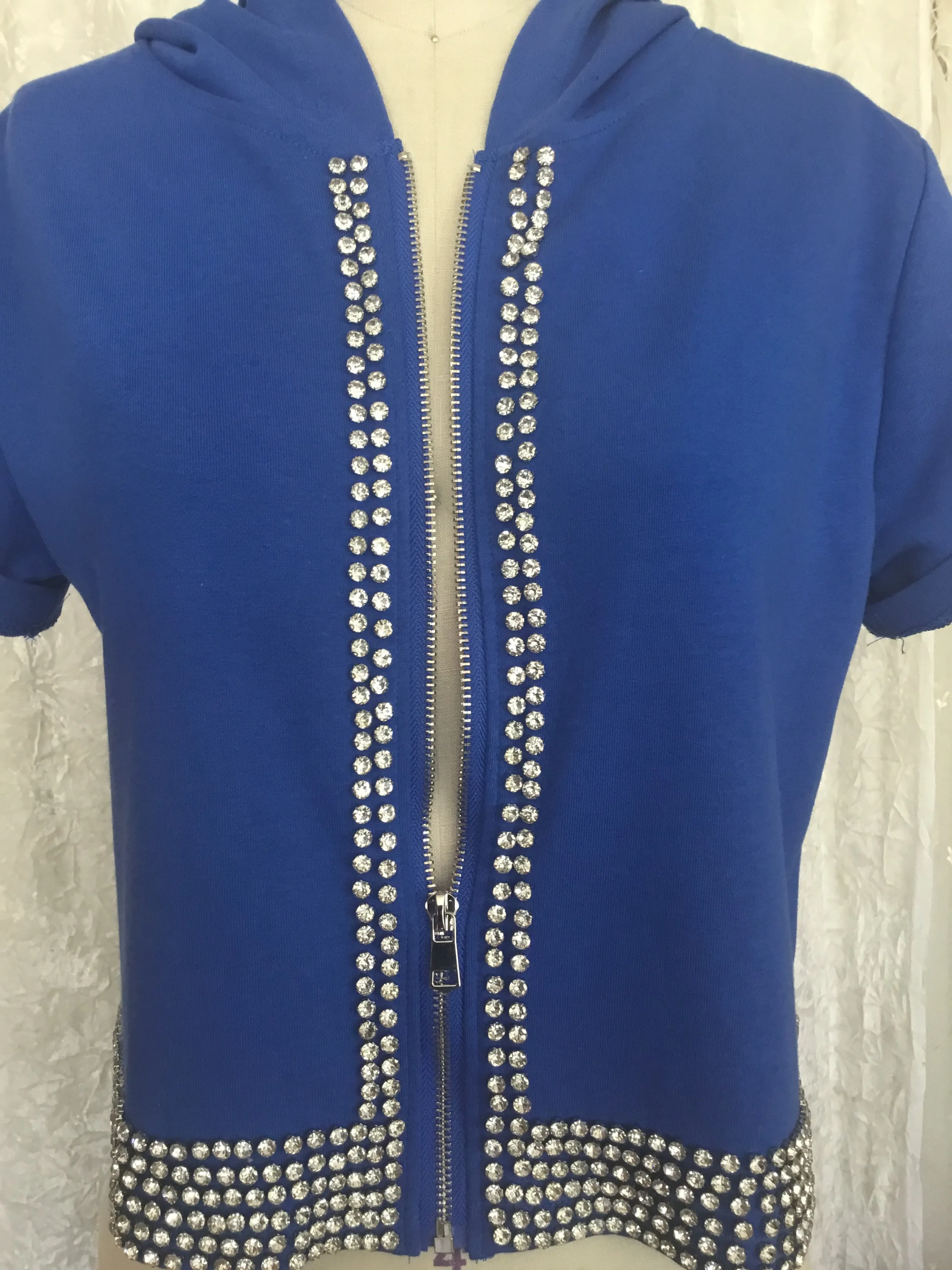 Sparkle Royal Blue Rhinestone Hoodie - Lexy