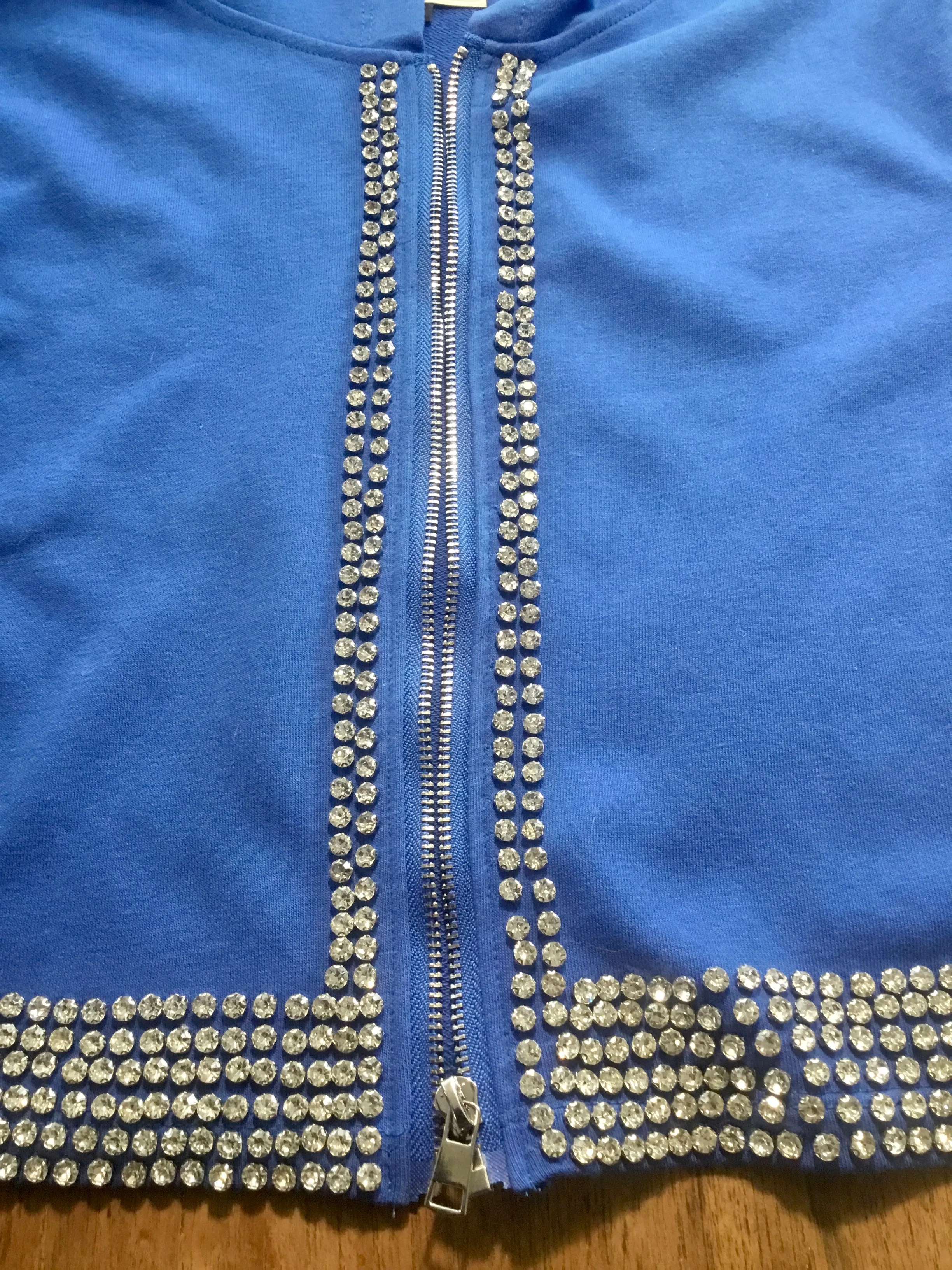 Sparkle Royal Blue Rhinestone Hoodie - Lexy