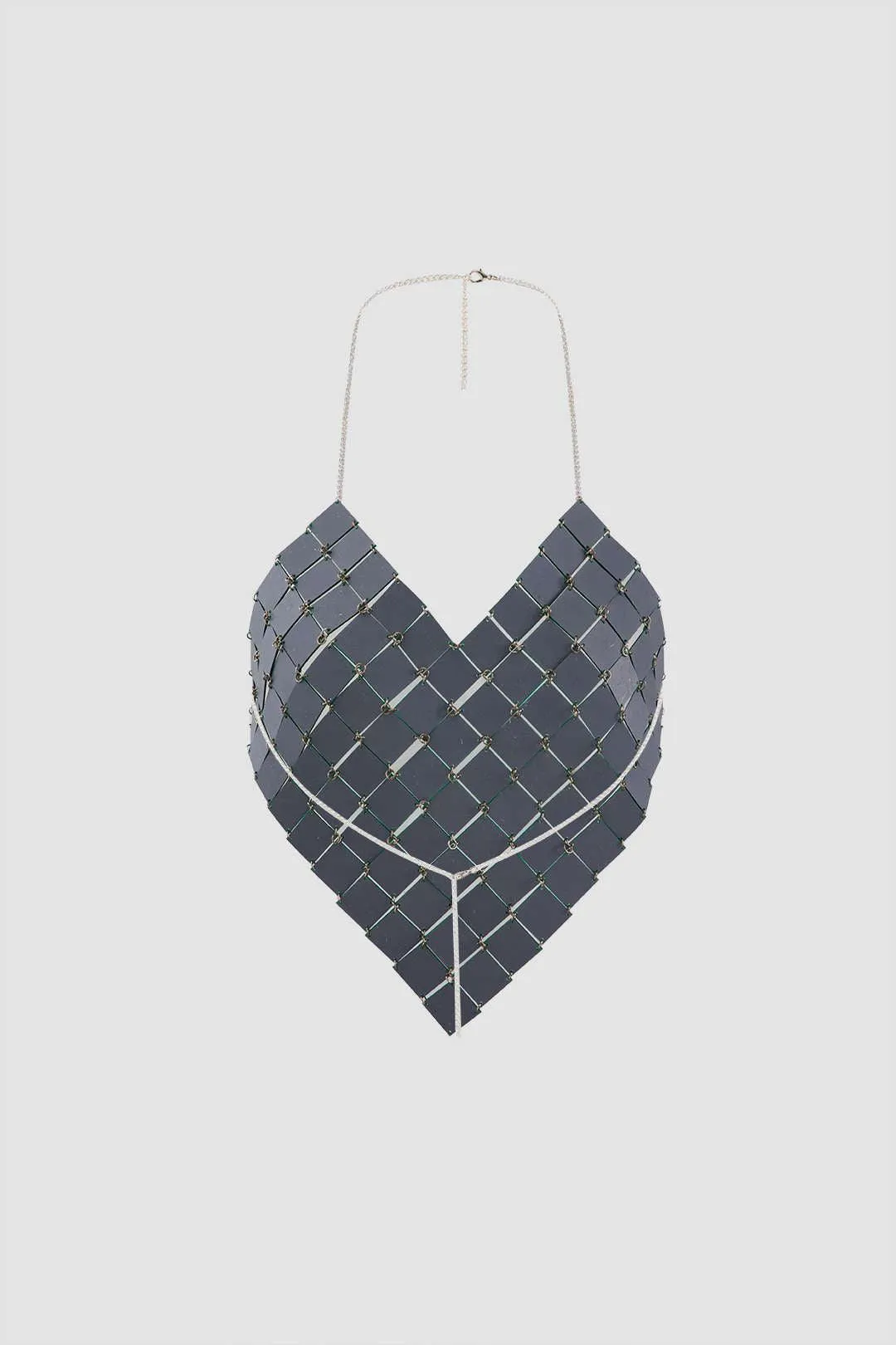 Square Sequin Heart Shape Halter Top