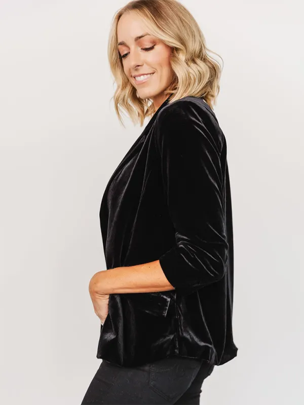 Velvet Touch Blazer for Evening and Professional Wear