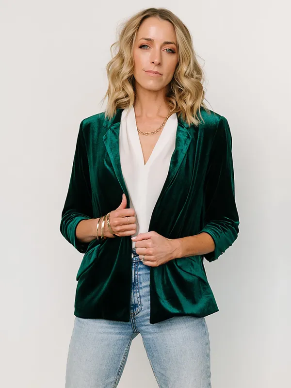 Velvet Touch Blazer for Evening and Professional Wear