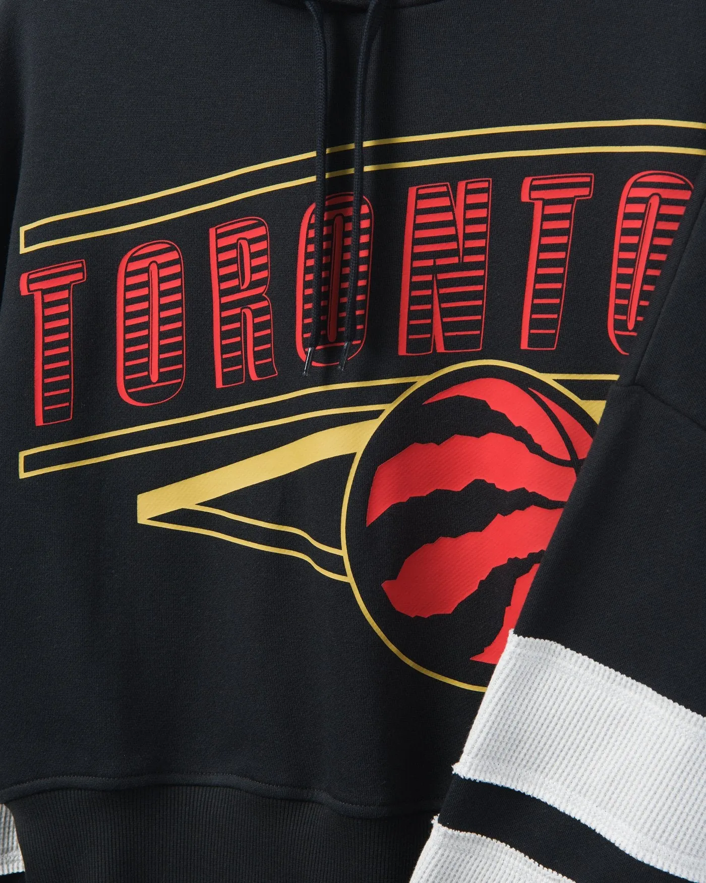 Women's Raptors Overtime Striped Fleece Hoodie