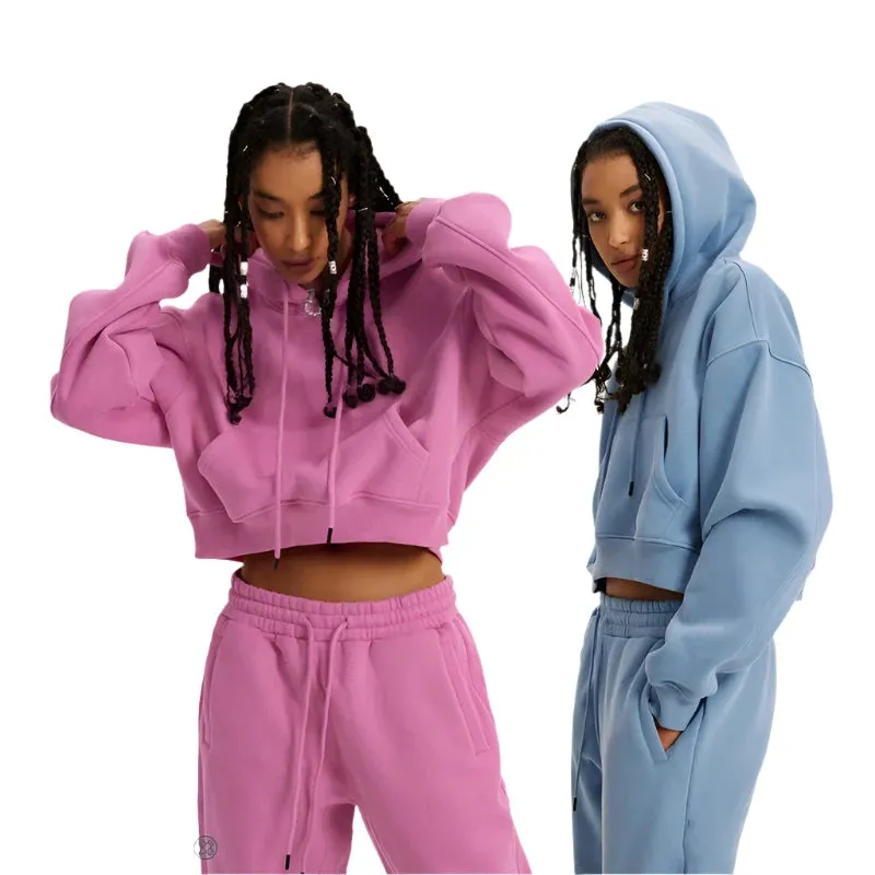 Women's Super-Short Fleece Cropped Hoodie