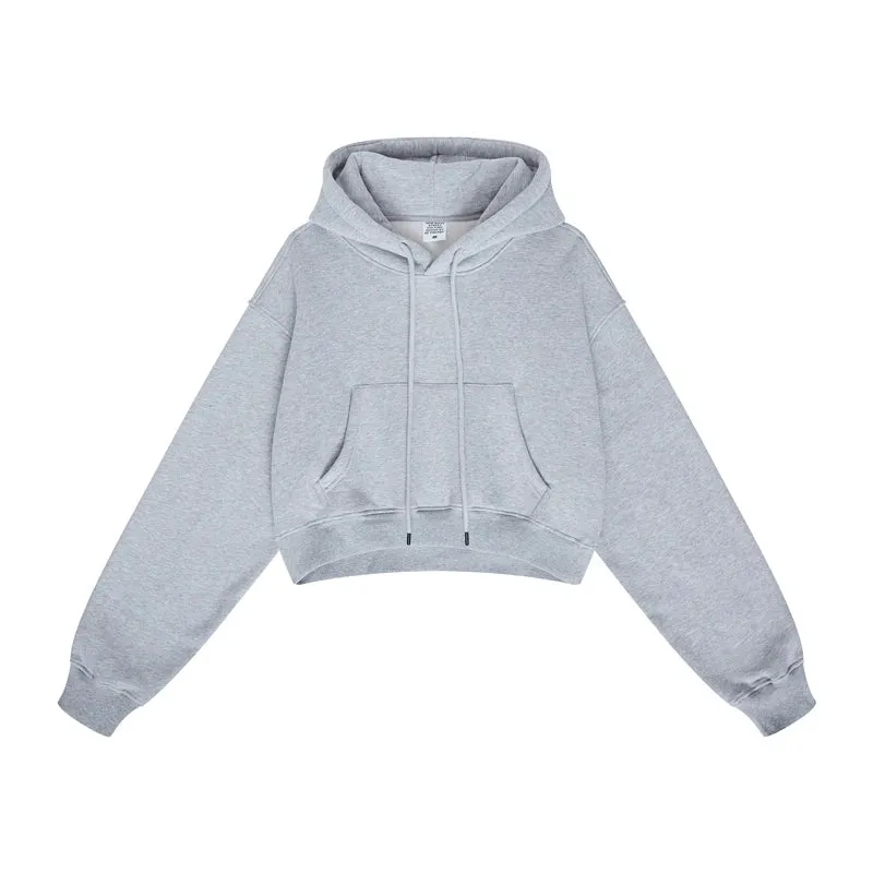 Women's Super-Short Fleece Cropped Hoodie