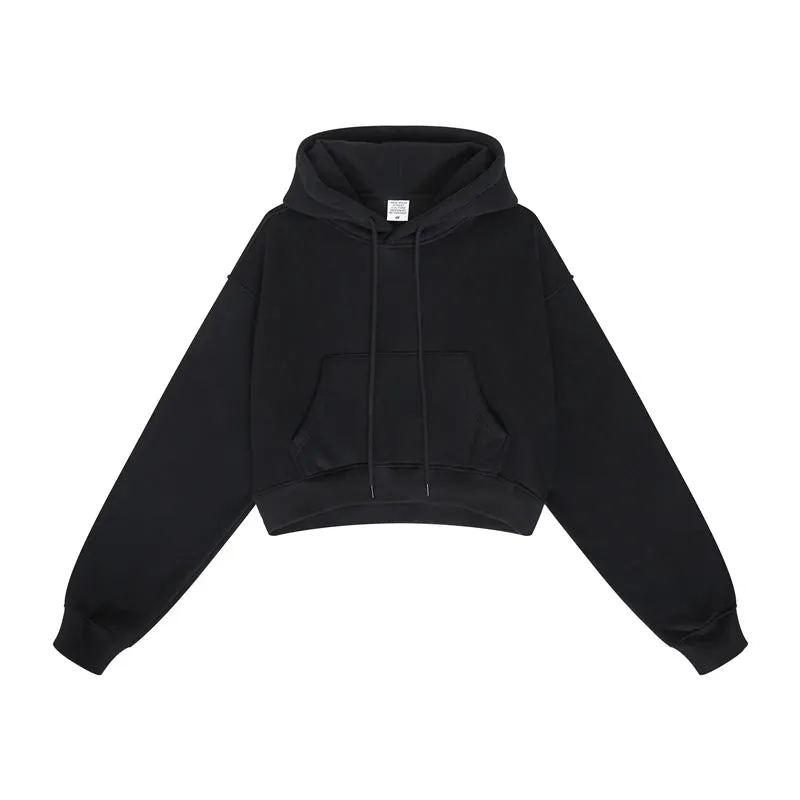 Women's Super-Short Fleece Cropped Hoodie