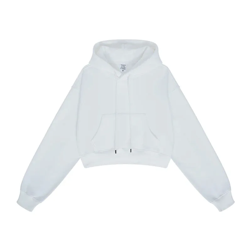 Women's Super-Short Fleece Cropped Hoodie