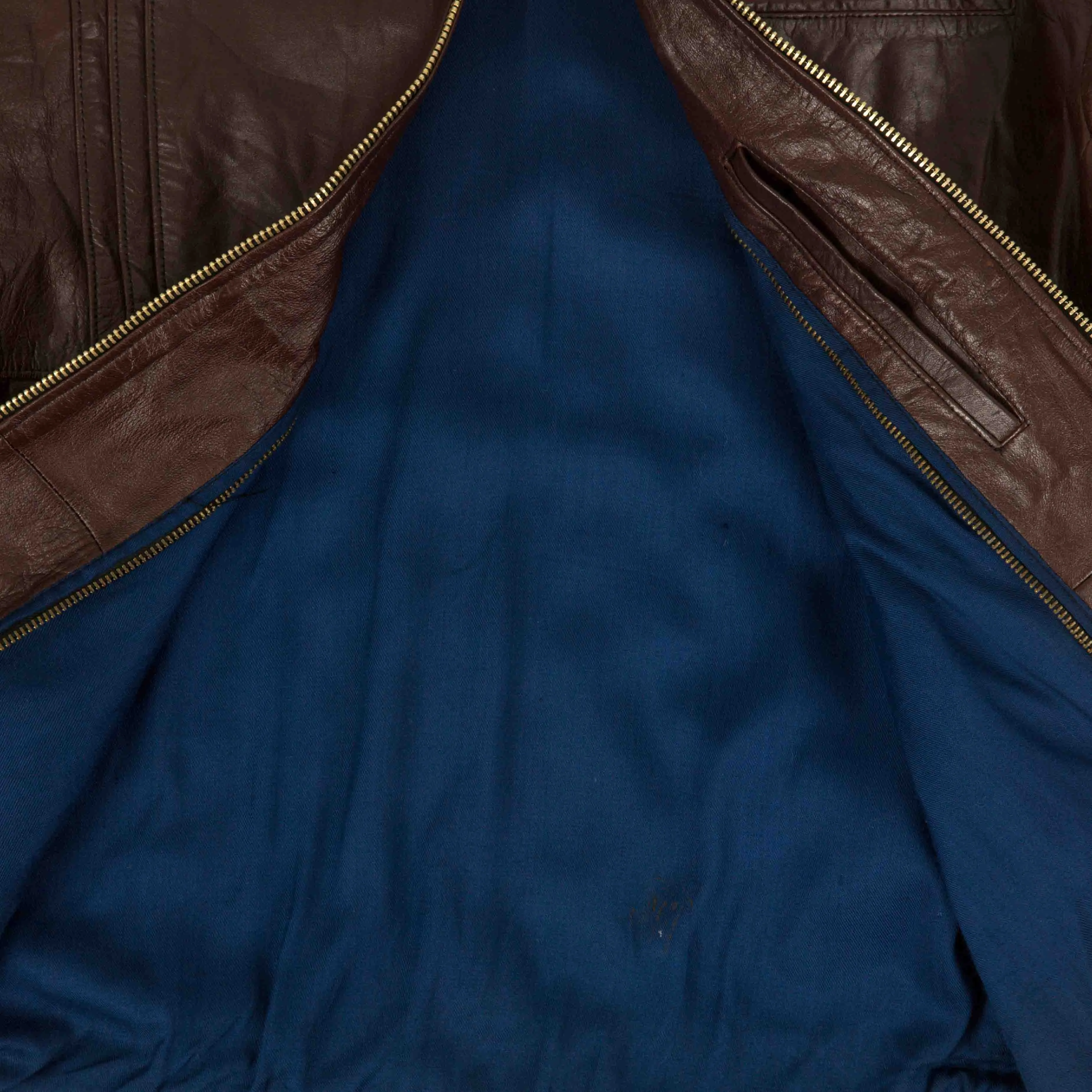 WOMEN'S VINTAGE 1980S FULL ZIP LEATHER BOMBER JACKET - LARGE